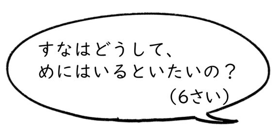 すなはどうして、めにはいるといたいの？