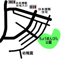 ちょうまんぴら公園地図のイラスト