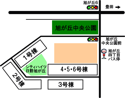 シティハイツ日野旭が丘地図のイラスト