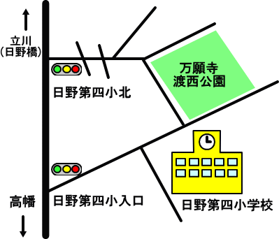 万願寺渡西公園地図のイラスト