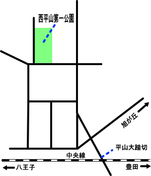 西平山第1公園地図のイラスト