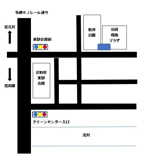 石田環境プラザ地図のイラスト